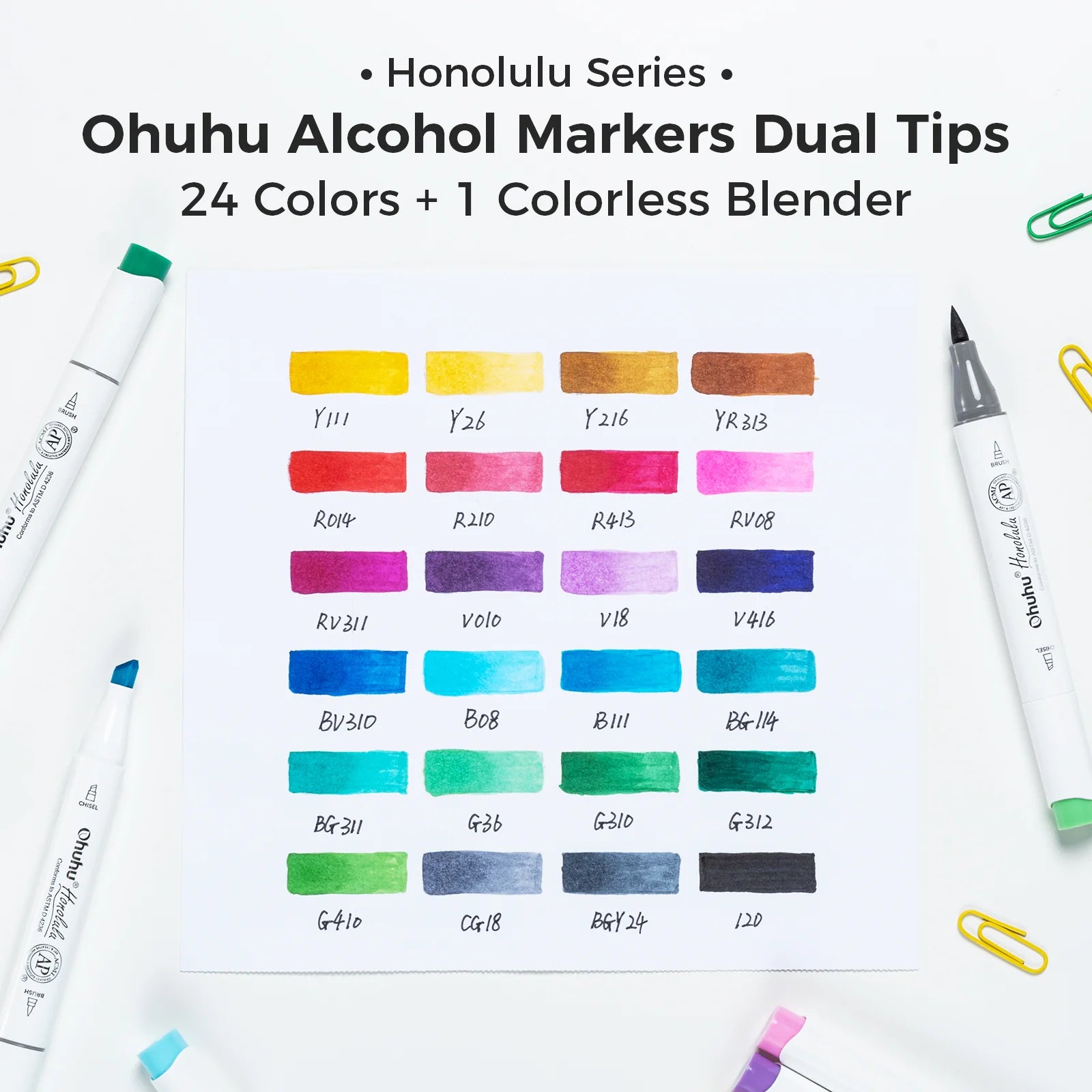 Ohuhu Honolulu [24stk - brush&chisel] (Colors not in 320 sets)