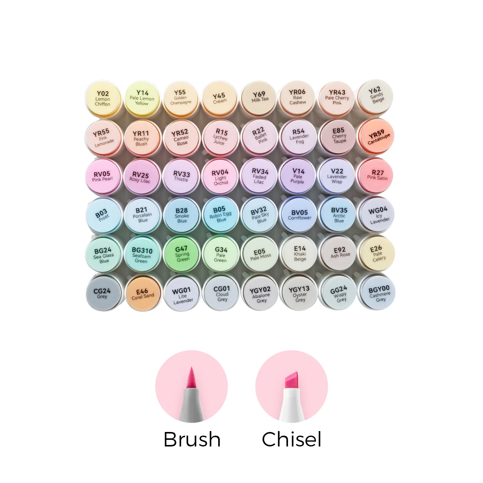 Ohuhu Honolulu [48stk - brush&chisel] Pastel Colors of Sweetness