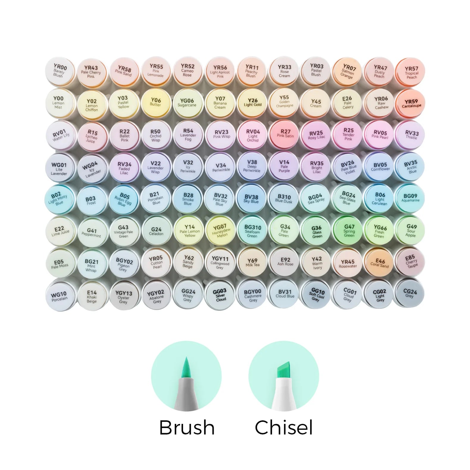 Ohuhu Honolulu B [96stk - brush&chisel] Pastel Colors of Sweetness & Blossoming
