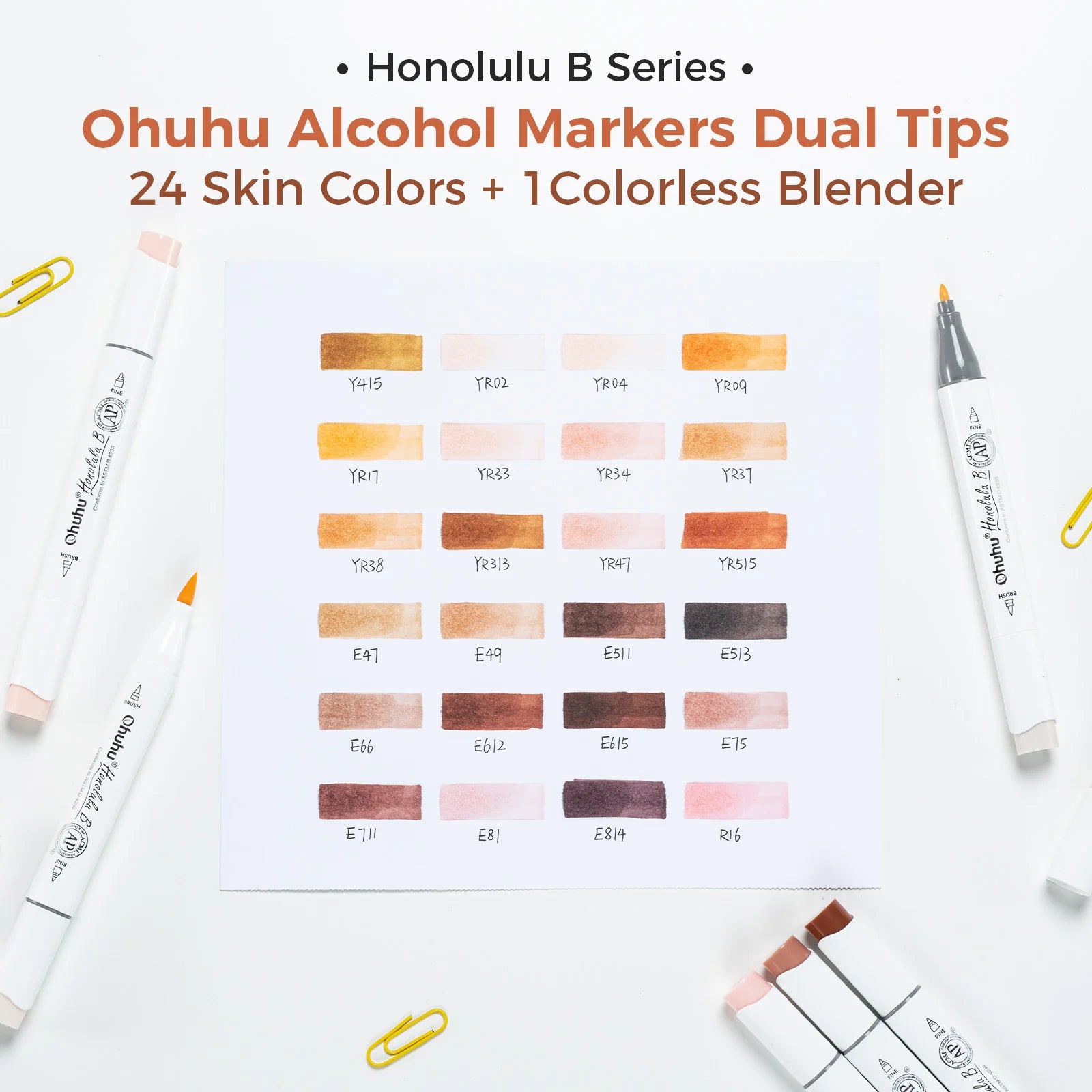 Ohuhu Honolulu B [24stk - brush&fine] Skin Tone