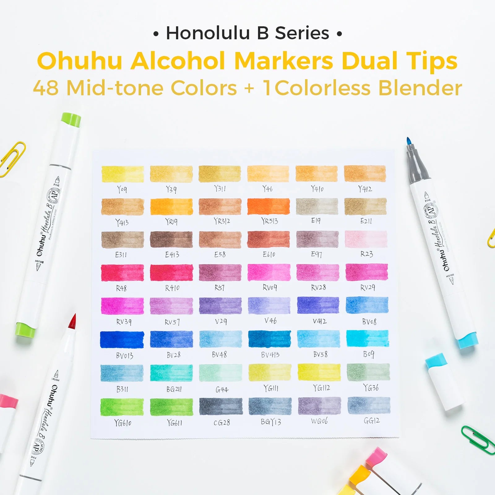 Ohuhu Honolulu B [48stk - brush&fine] Mid-tone