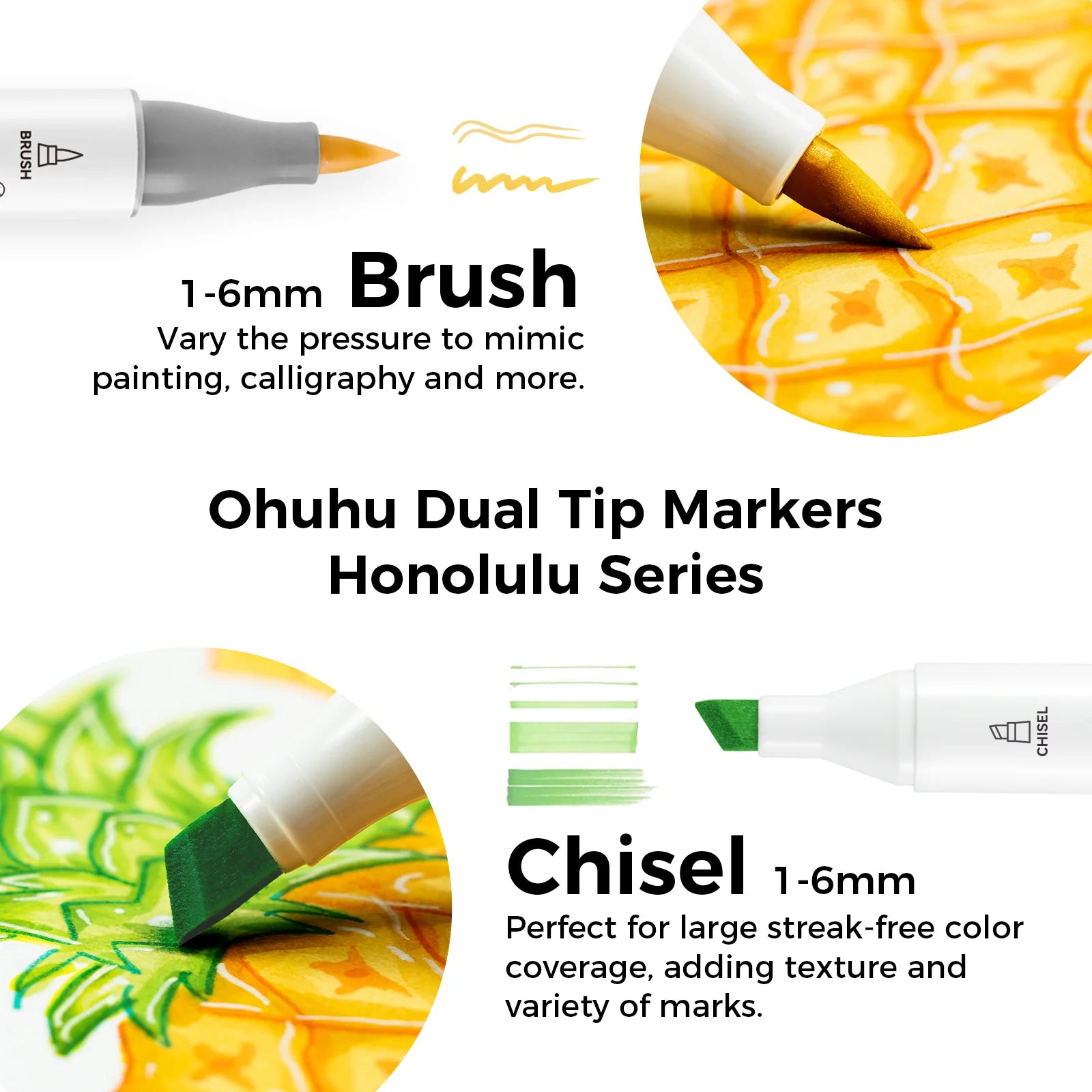 Ohuhu Honolulu [24stk - brush&chisel] (Colors not in 320 sets)