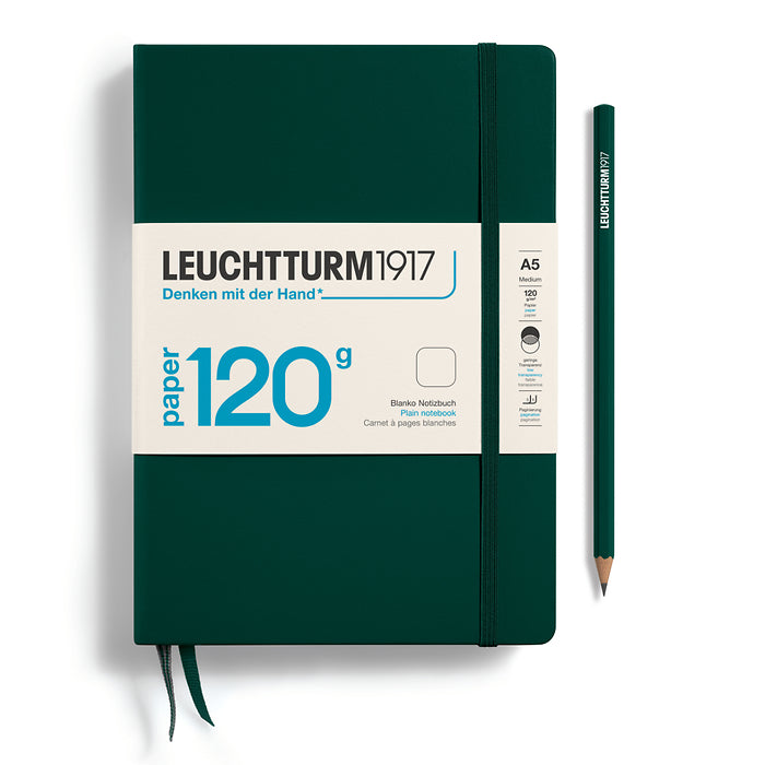 Leuchtturm1917 (A5 120gr) harðkápa með doppum - Forest Green