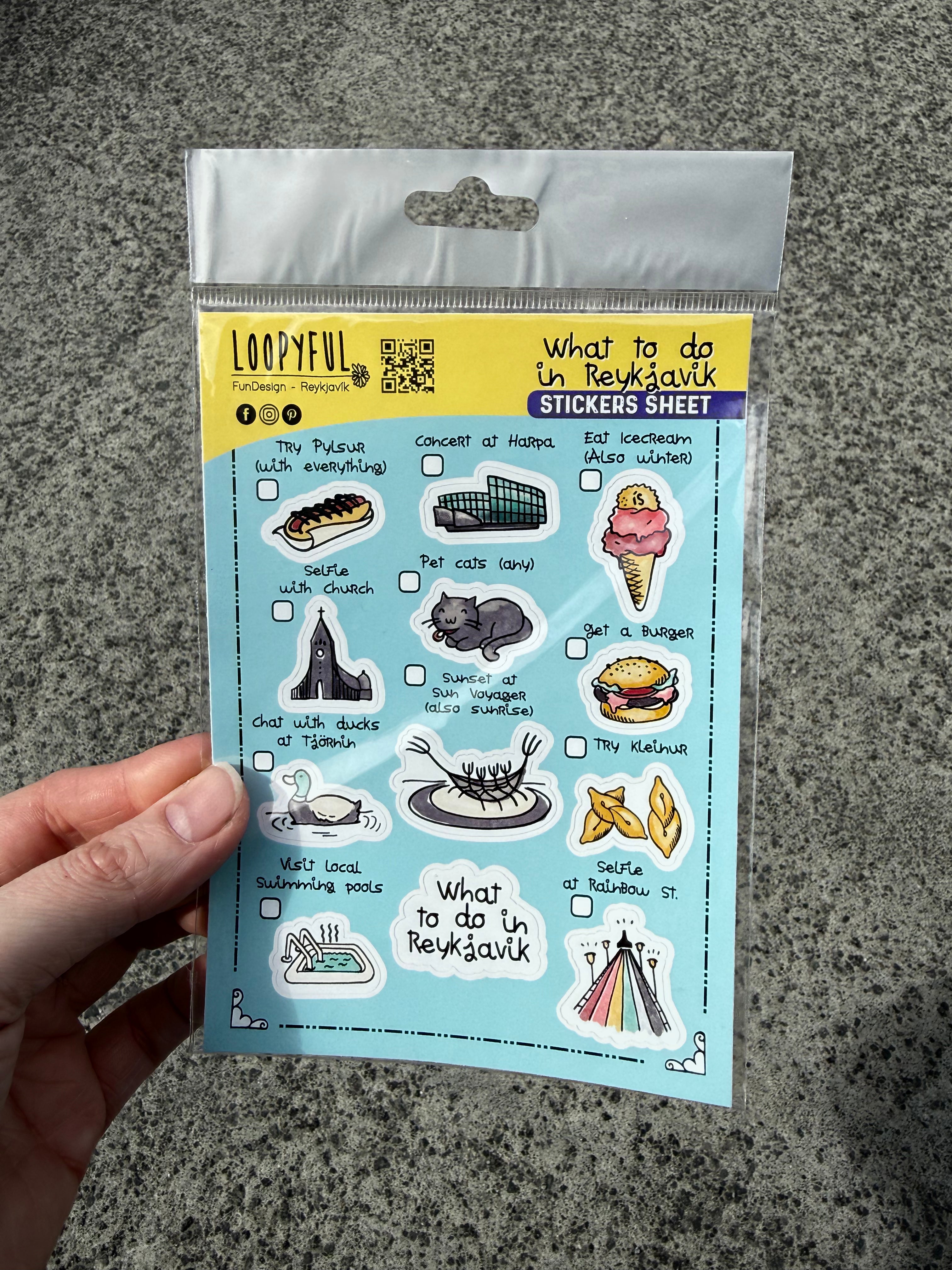 Loopyful Design límmiðar - What to do in Reykjavík