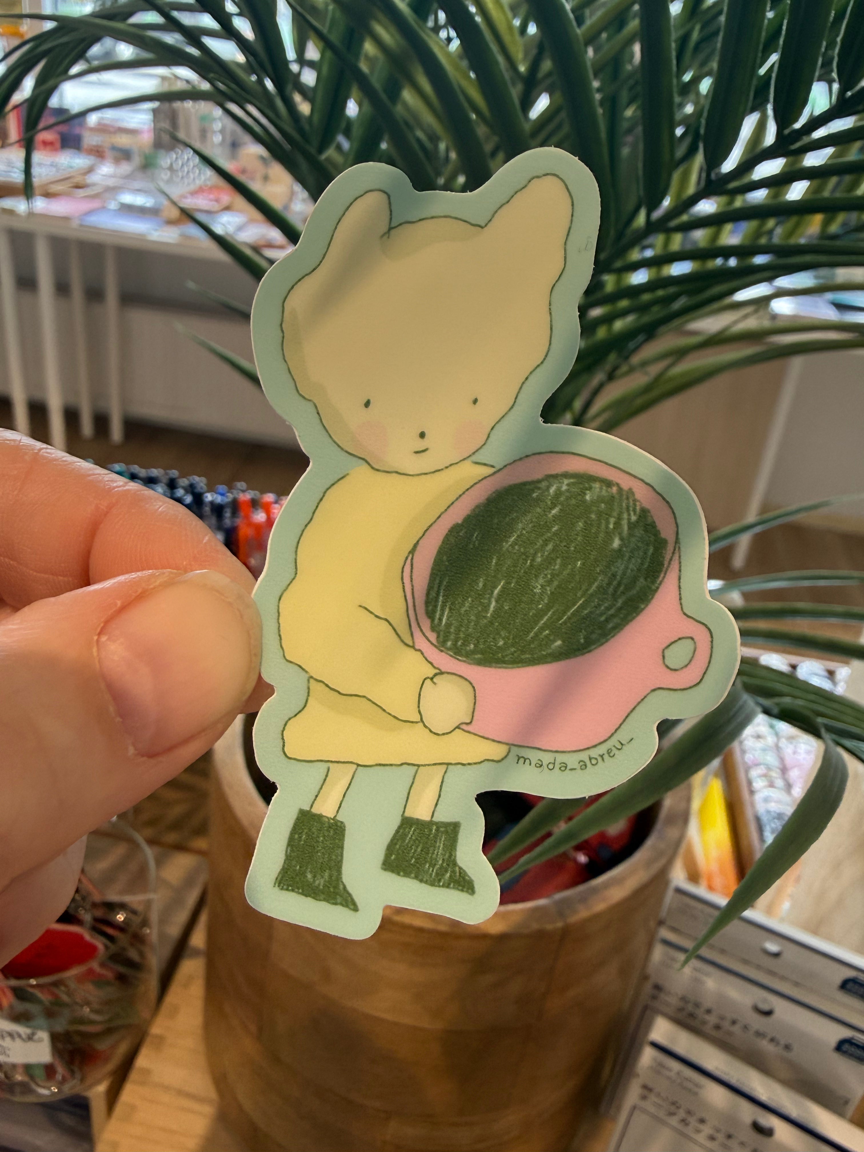 Mada Abreu stór límmiði - bangsi og matcha
