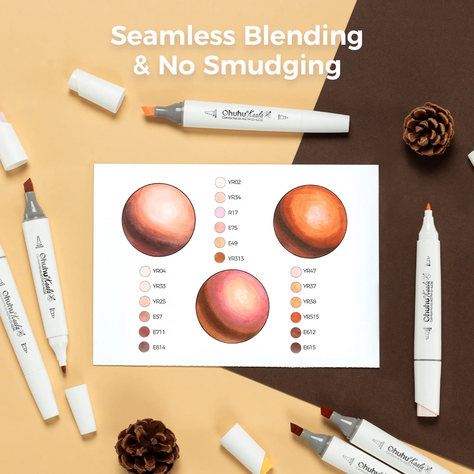 Ohuhu spritttúss Kaala [24stk í pakka - tvíodda] Skin Tones