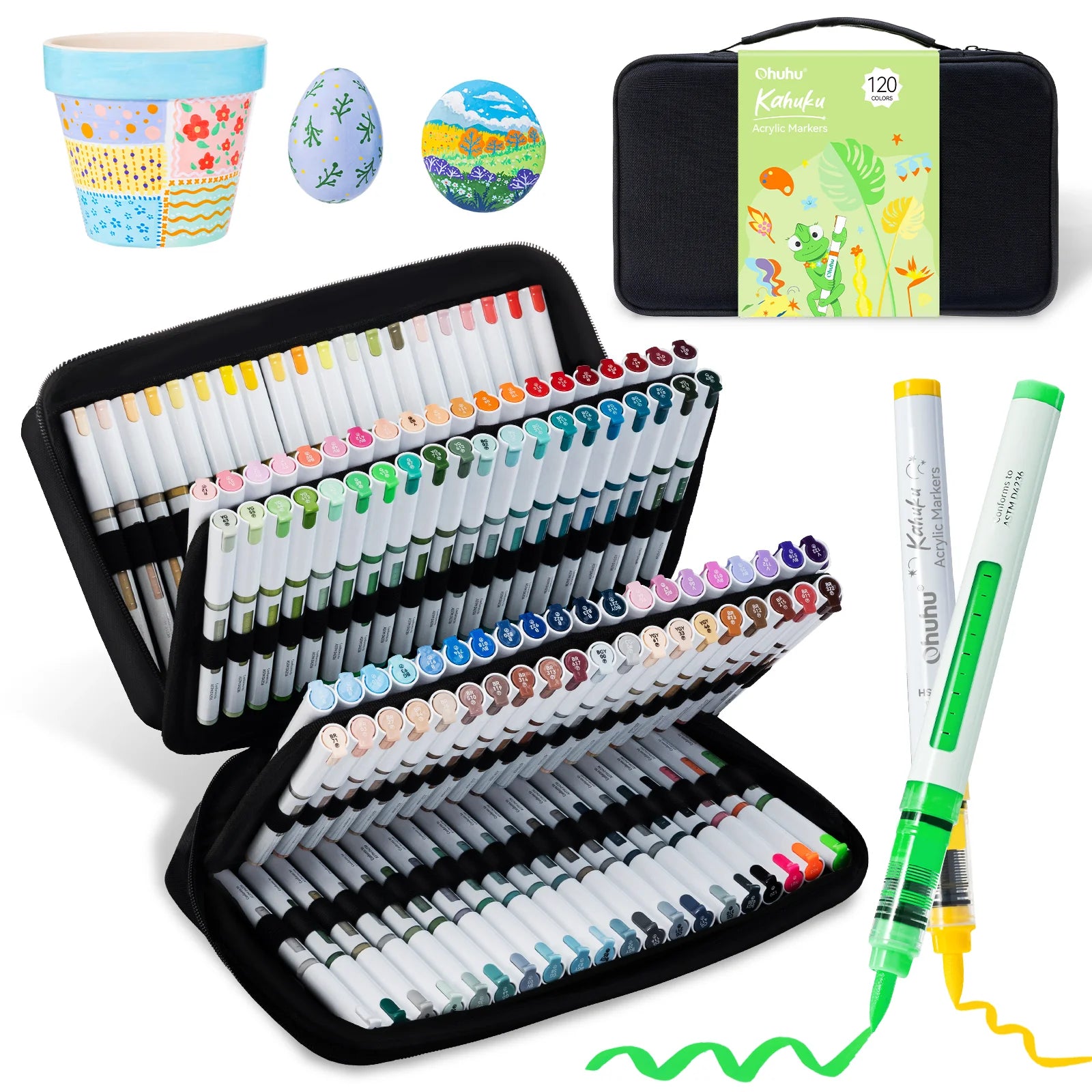 Ohuhu Kahuku akrýl litir [120 litir - brush]