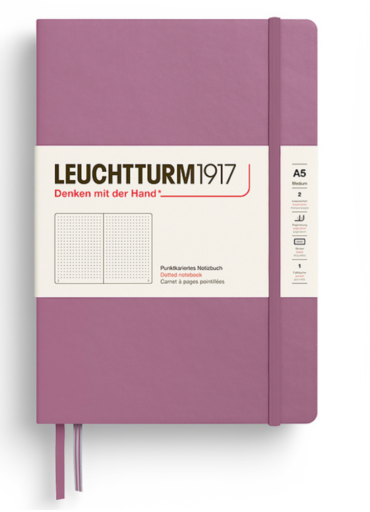 Leuchtturm1917 (A5) harðkápa með doppum - Dusty Rose