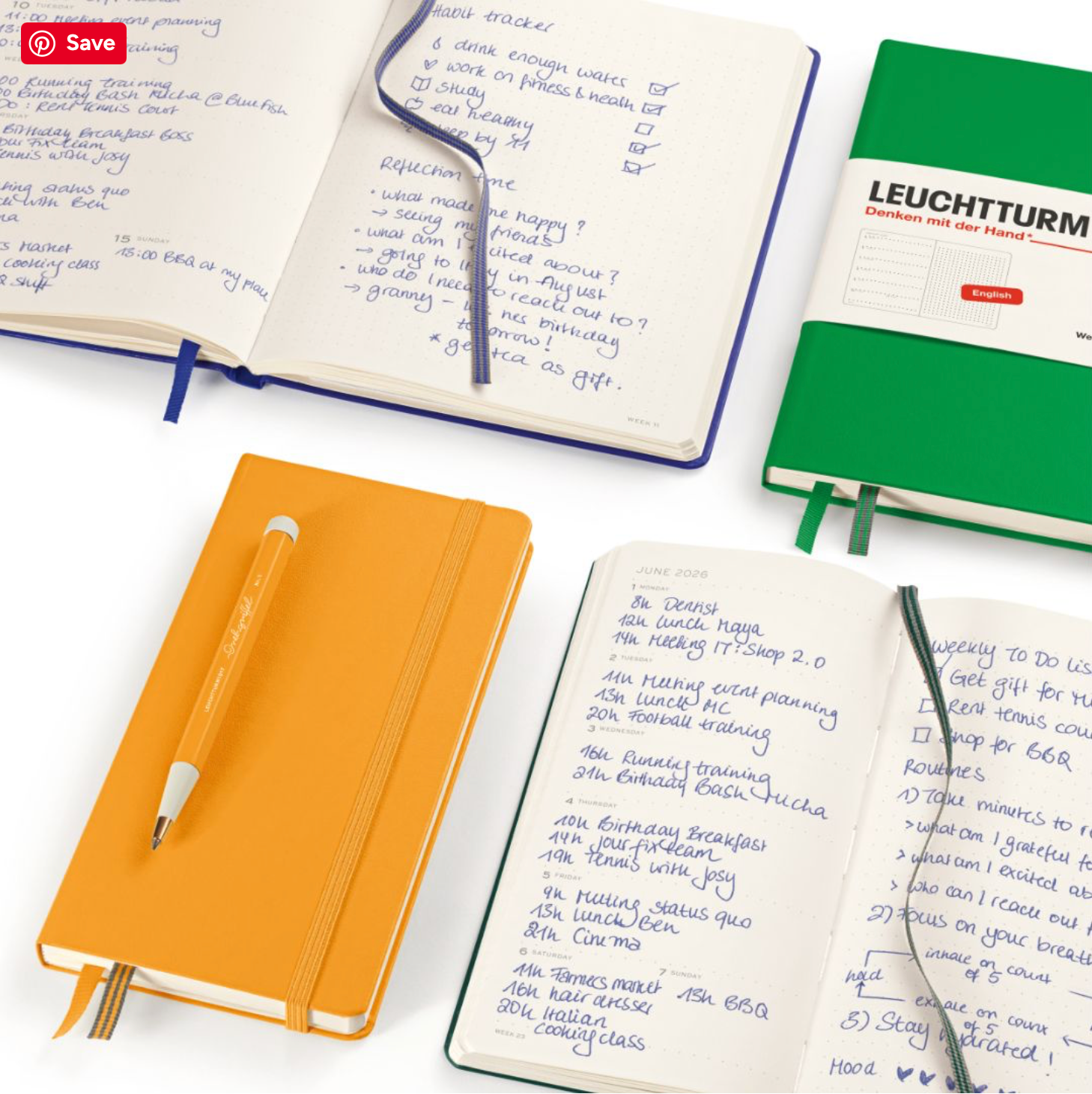 Leuchtturm1917 2026 dagbók með vikuskipulagi (wallet) Black
