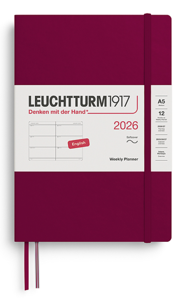 Leuchtturm1917 2026 dagbók (A5) Port Red