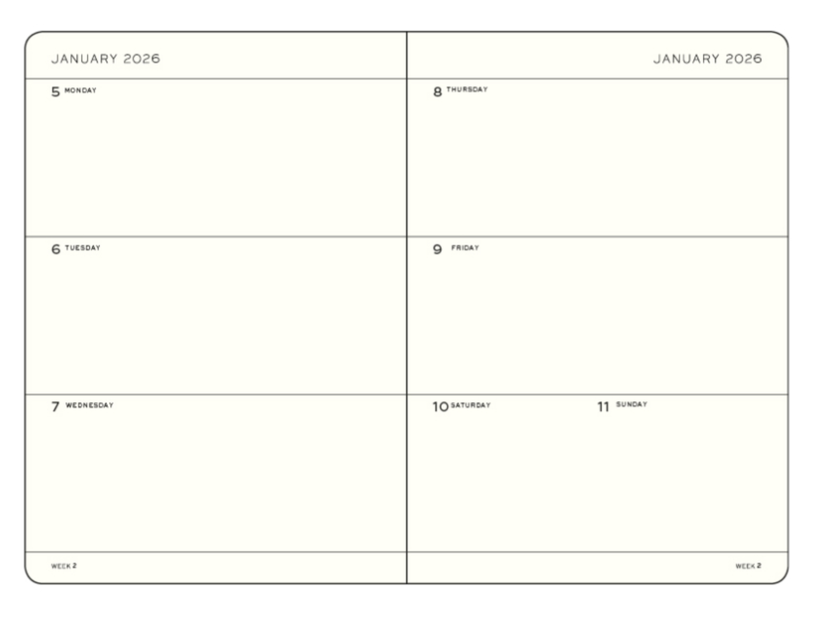 Leuchtturm1917 2026 dagbók (A5) Deep Sea