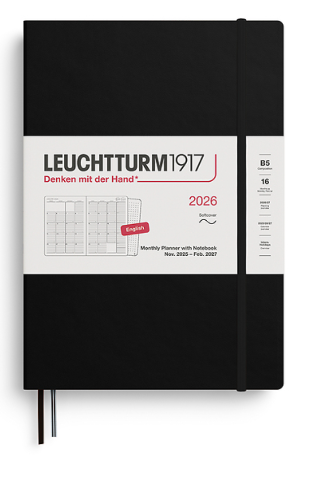 Leuchtturm1917 2026 dagbók (B5) Black
