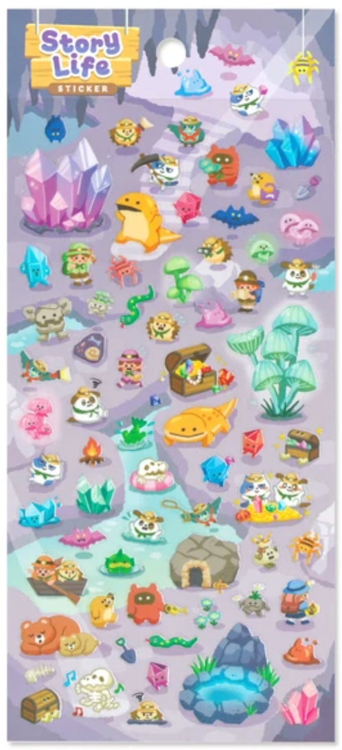 Sögulímmiðar - hellirinn