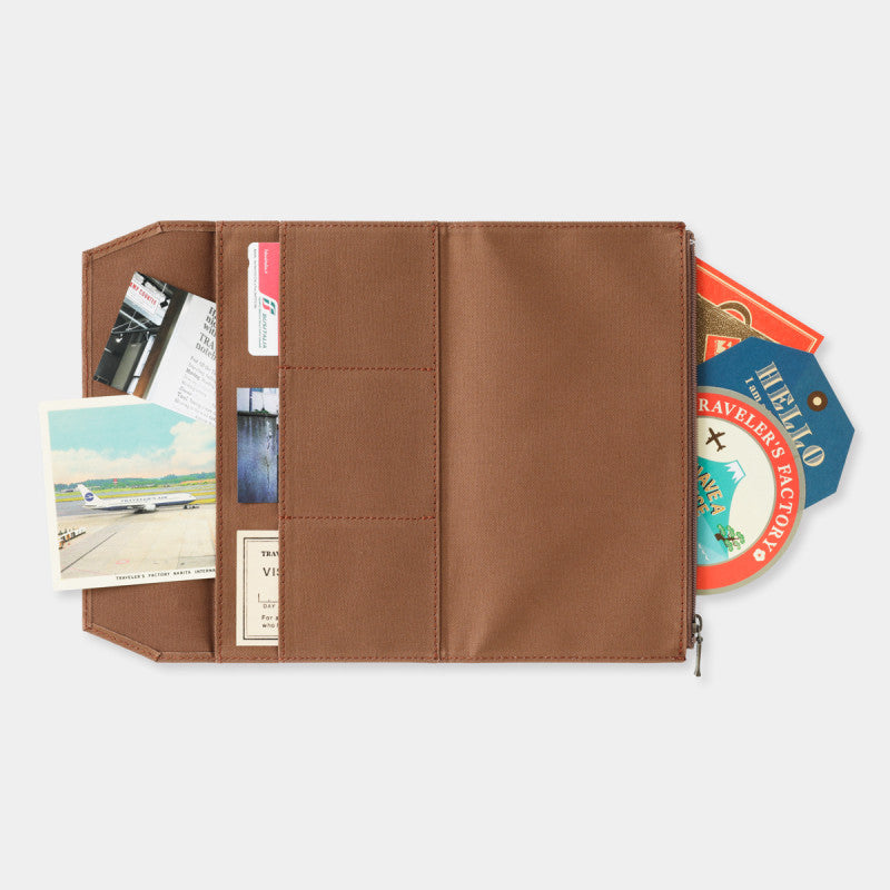 TF Traveler's Notebook Cotton Zipper Case Regular Size - COFFEE