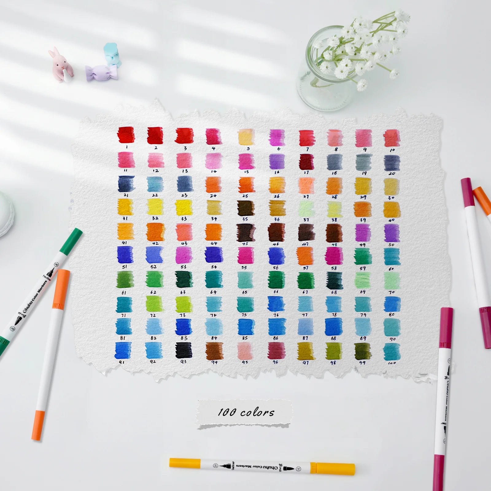 Ohuhu vatnslitatúss Maui [100stk í pakka - tvíodda] svartar umbúðir