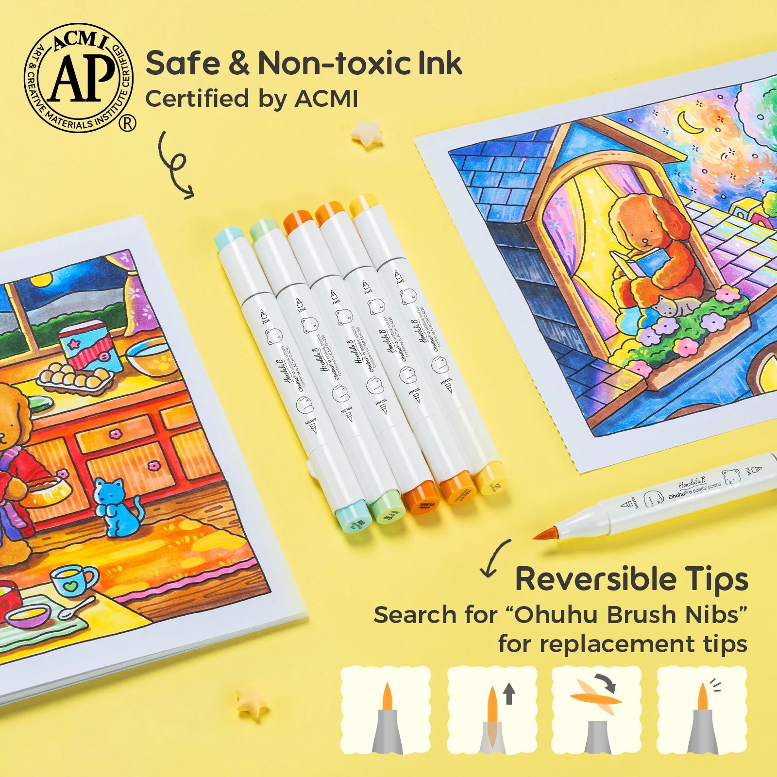 Bobbie Goods x Ohuhu Honolulu B [48stk - tvíodda, brush & fine]