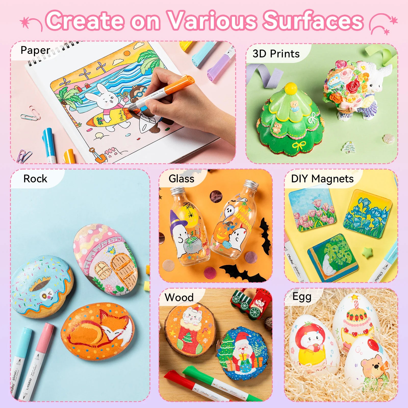 Ohuhu Waimoku akrýl litasett [24stk brush&bullet]