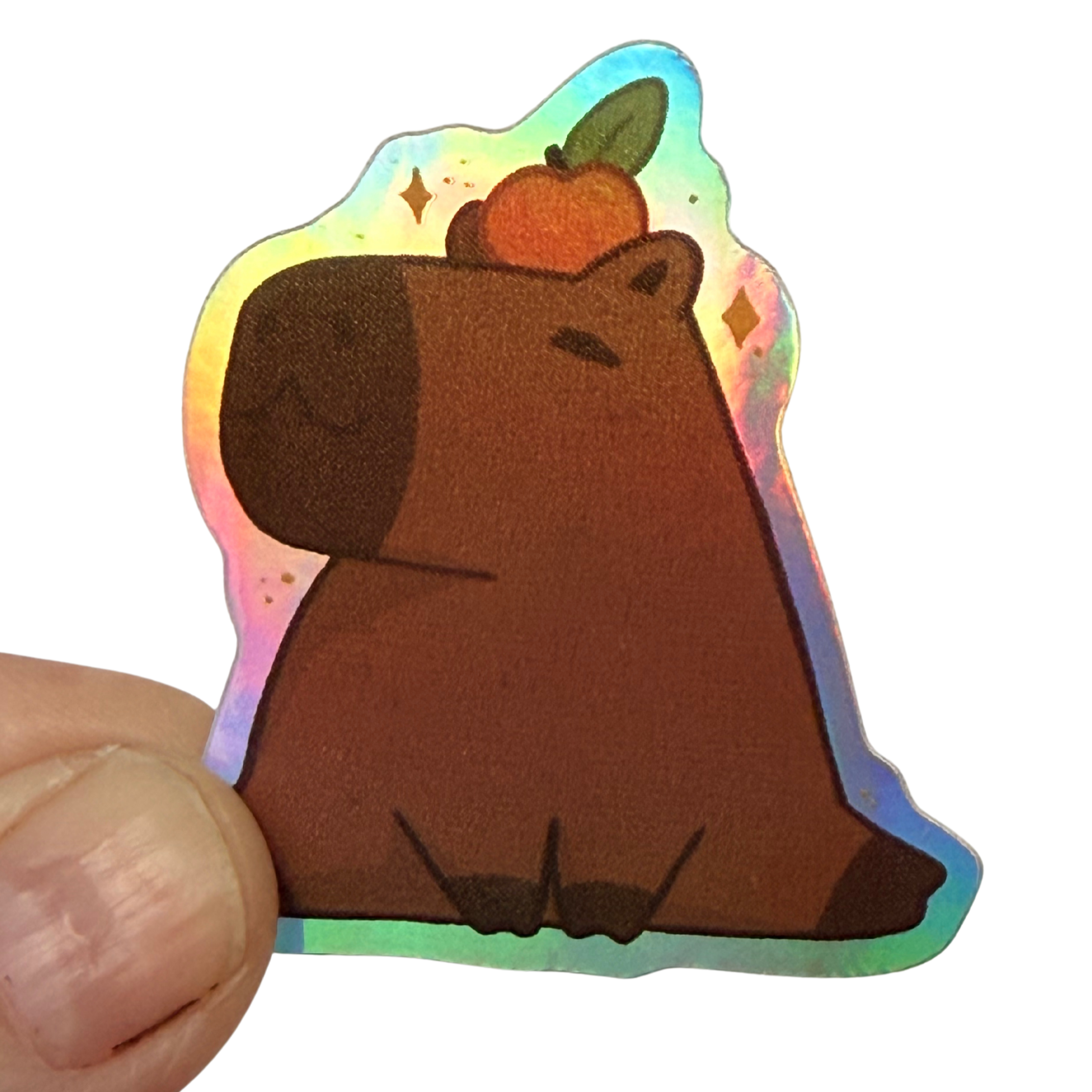 Disadoodles límmiði - capybara með appelsínu