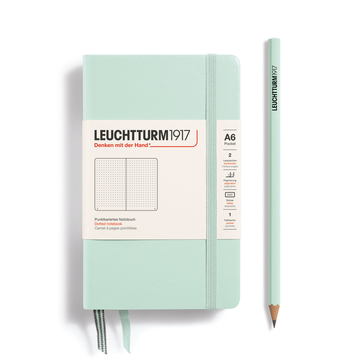 LEUCHTTURM1917 Notebook - A6 Hard Cover Mint Green (Dotted)