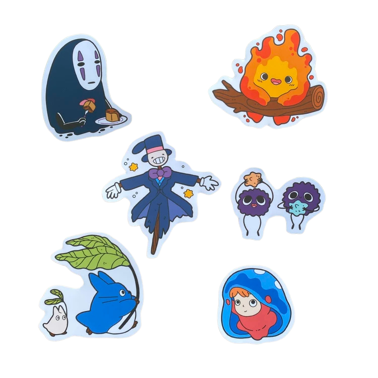 Disadoodles límmiðasett - Studio Ghibli (6stk)