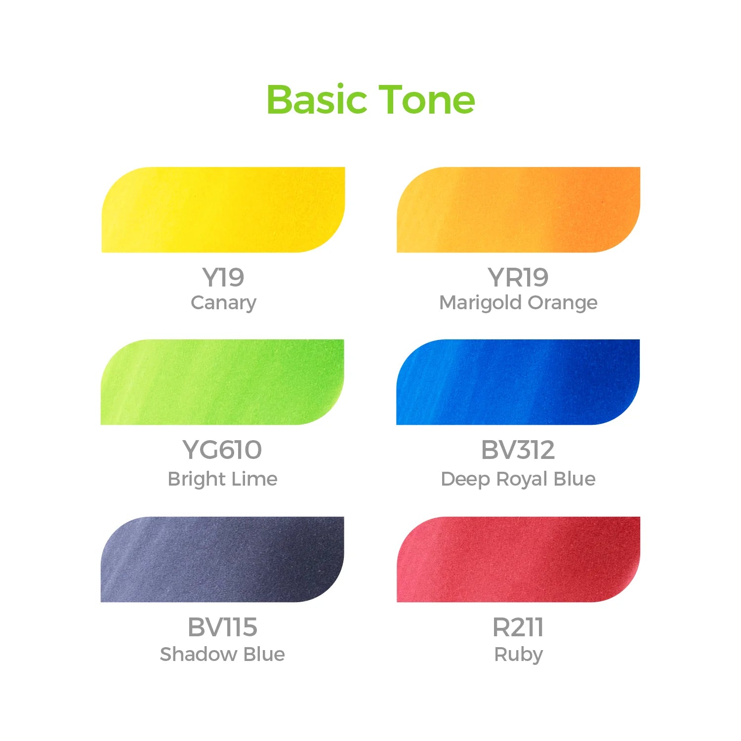 Ohuhu spritttúss Honolulu [6stk í pakka - brush&chisel] Basic