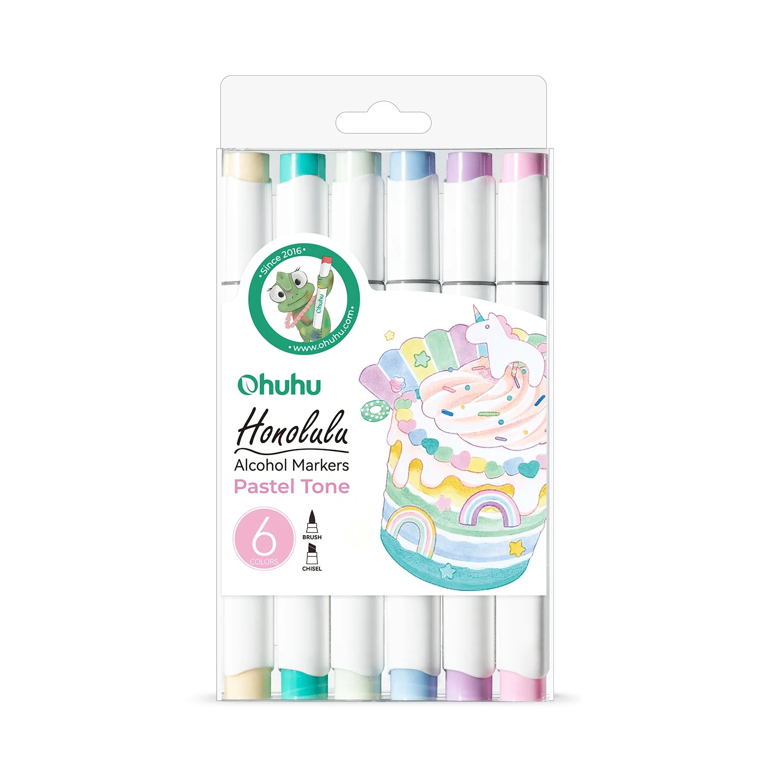 Ohuhu spritttúss Honolulu [6stk í pakka - tvíodda] Pastel Color