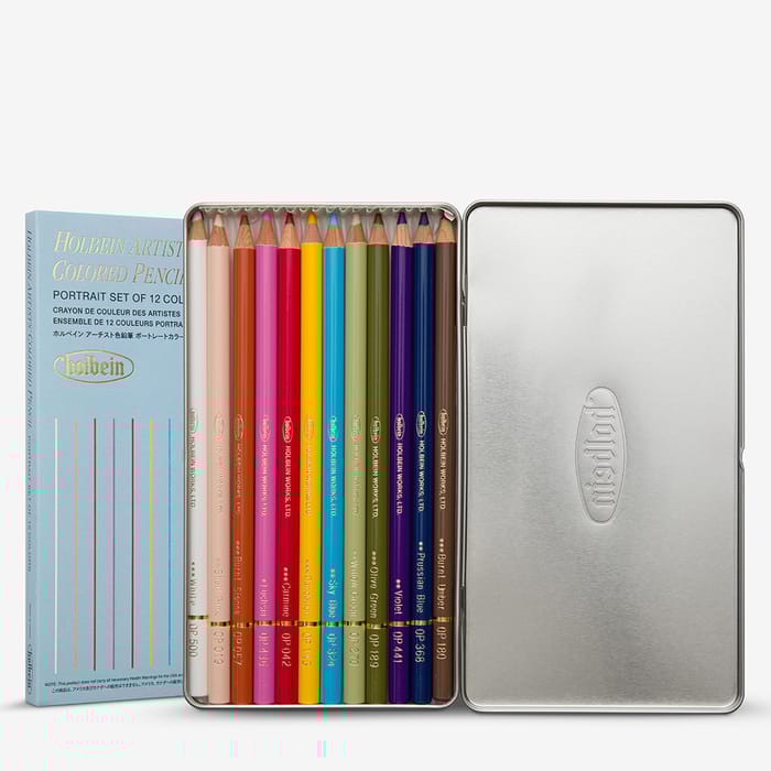 Holbein trélitir - Portrait sett (12 litir)