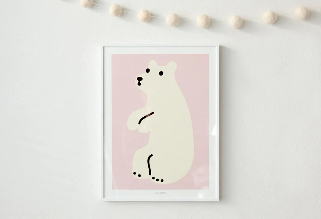 Warmgrey tail plakat - HUGGY BEAR PINK [300x400mm]