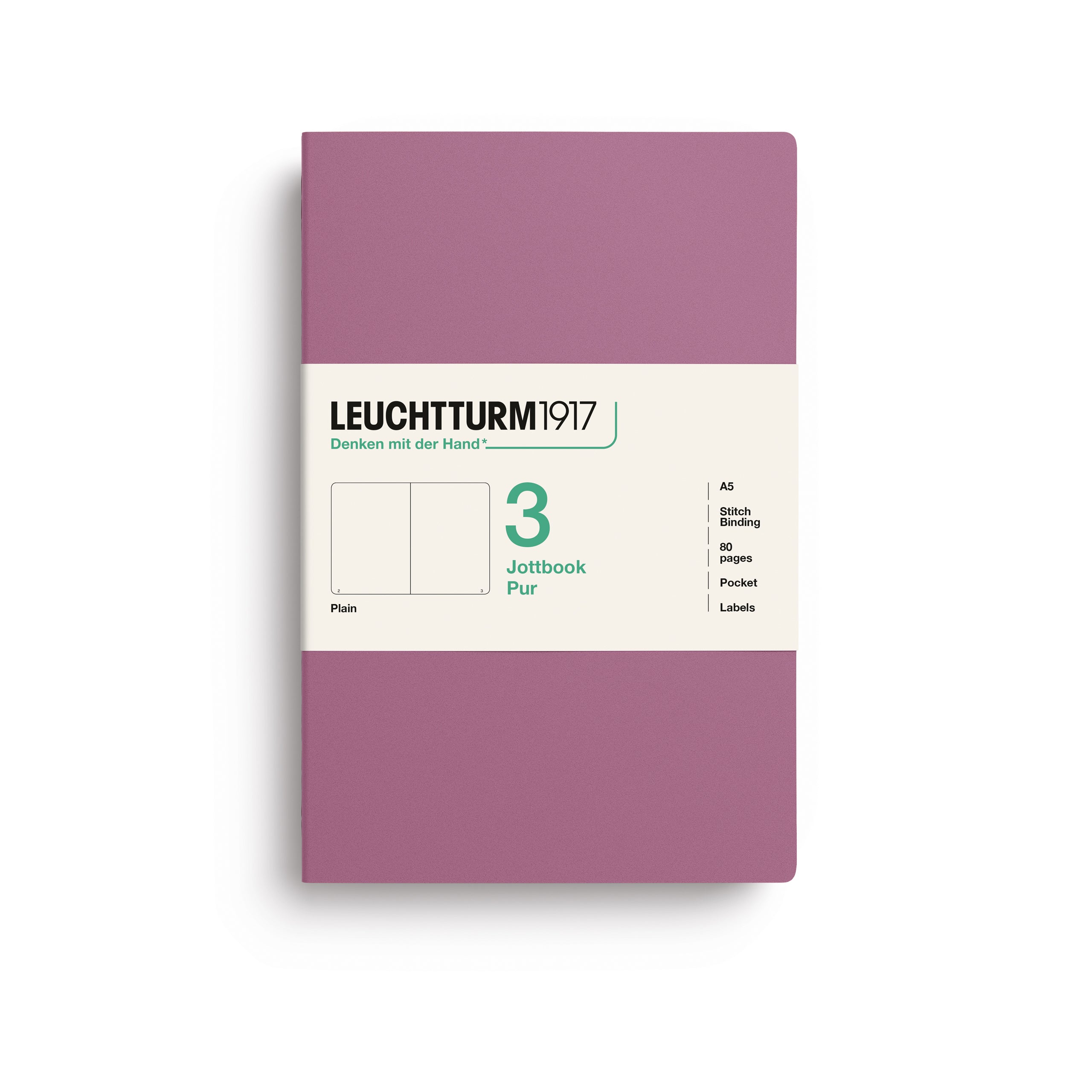 LEUCHTTURM1917 Jottbook Pur (A5) 3 í pakka auð - Dusty Rose