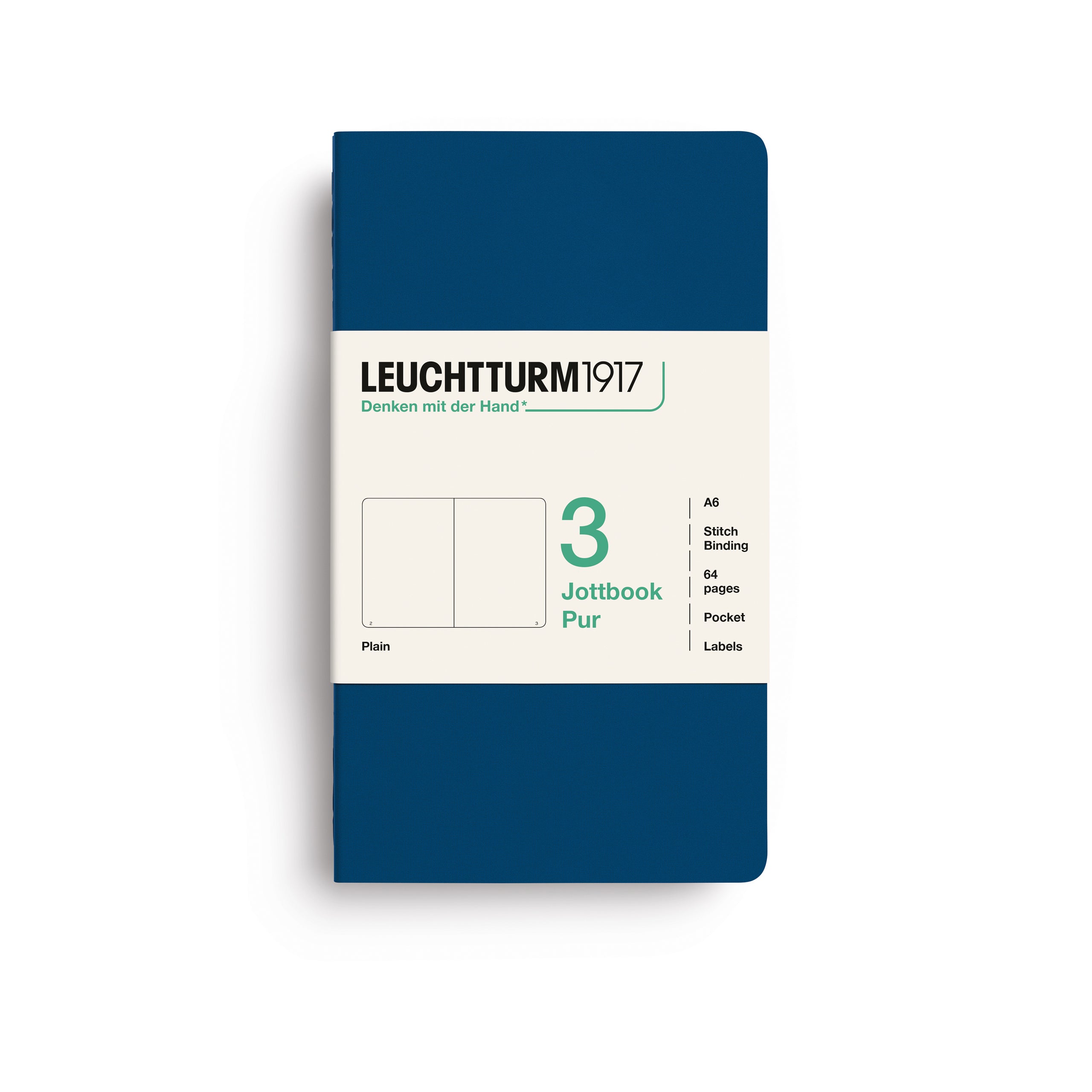 LEUCHTTURM1917 Jottbook Pur (A6) 3 í pakka auðar - Indigo
