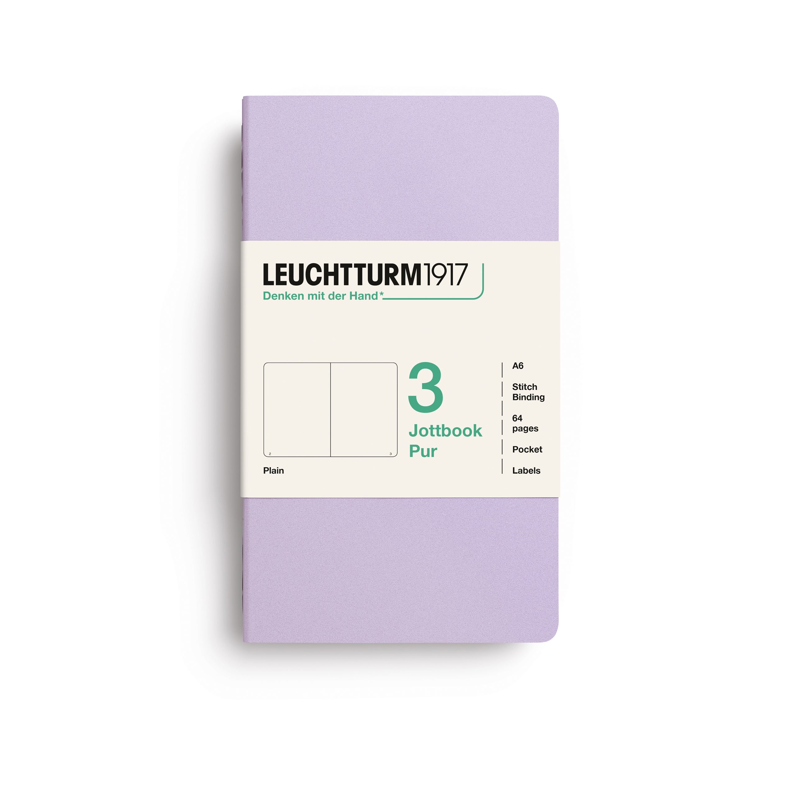 LEUCHTTURM1917 Jottbook Pur (A6) 3 í pakka auðar - Lilac