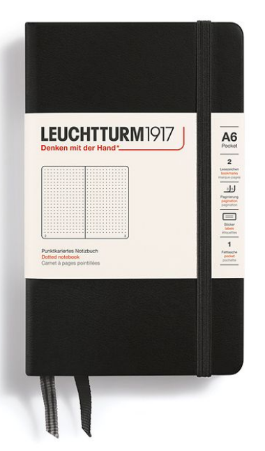 LEUCHTTURM1917 Notebook - A6 Soft Cover Black (dotted)