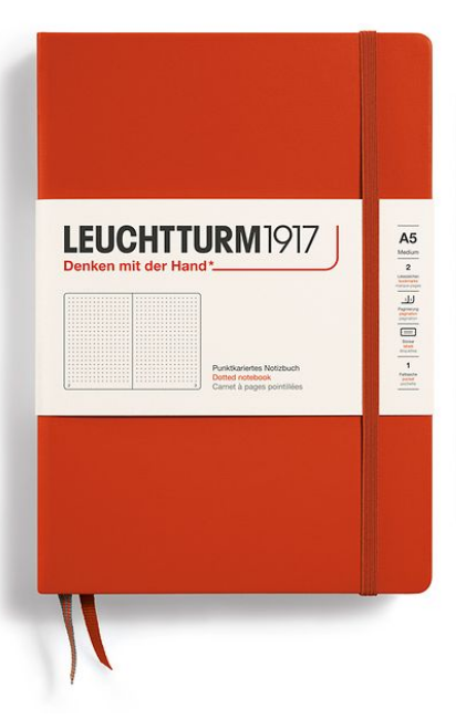 LEUCHTTURM1917 Notebook A5 Hard Cover - Fox Red (Dotted)