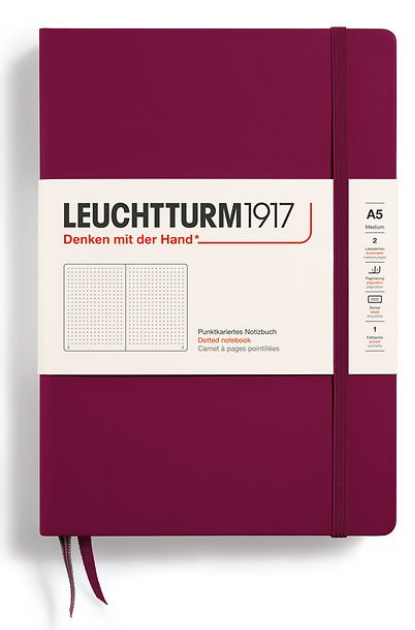 LEUCHTTURM1917 Notebook A5 Hard Cover - Port Red (Dotted)