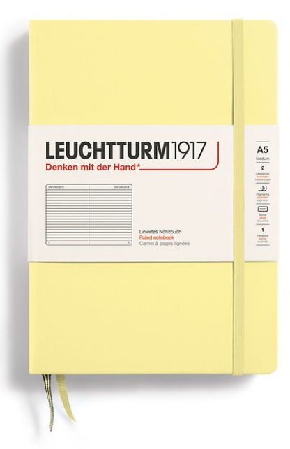 LEUCHTTURM1917 Notebook A5 Hard Cover - Vanilla (Lined)