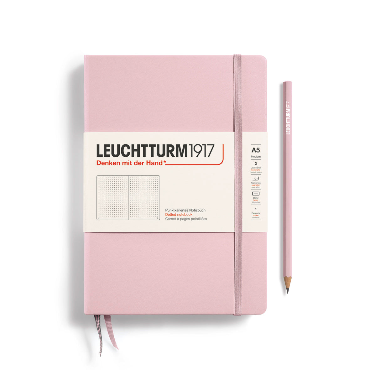 LEUCHTTURM1917 (A5) harðkápa doppustrikuð - Powder