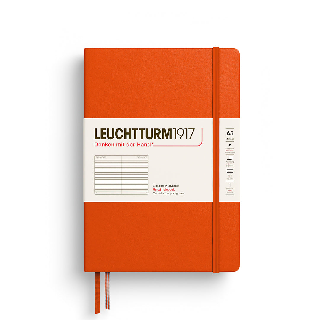 LEUCHTTURM1917 (A5) harðkápa línustrikuð - Pumpkin