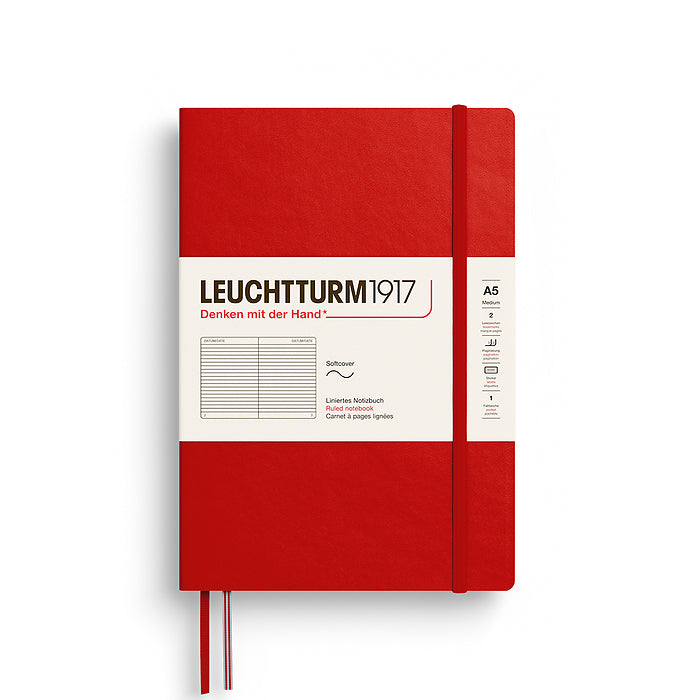 LEUCHTTURM1917 Notebook - A5 Soft Cover Cherry (ruled)