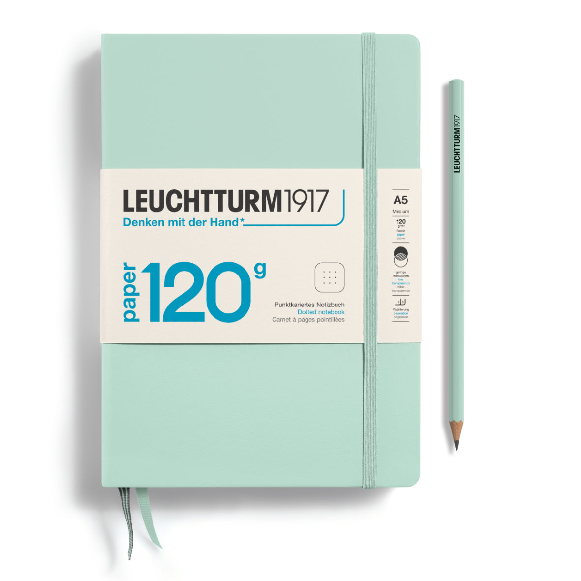 LEUCHTTURM1917 (A5) 120gr harðkápa með doppum - Mint Green