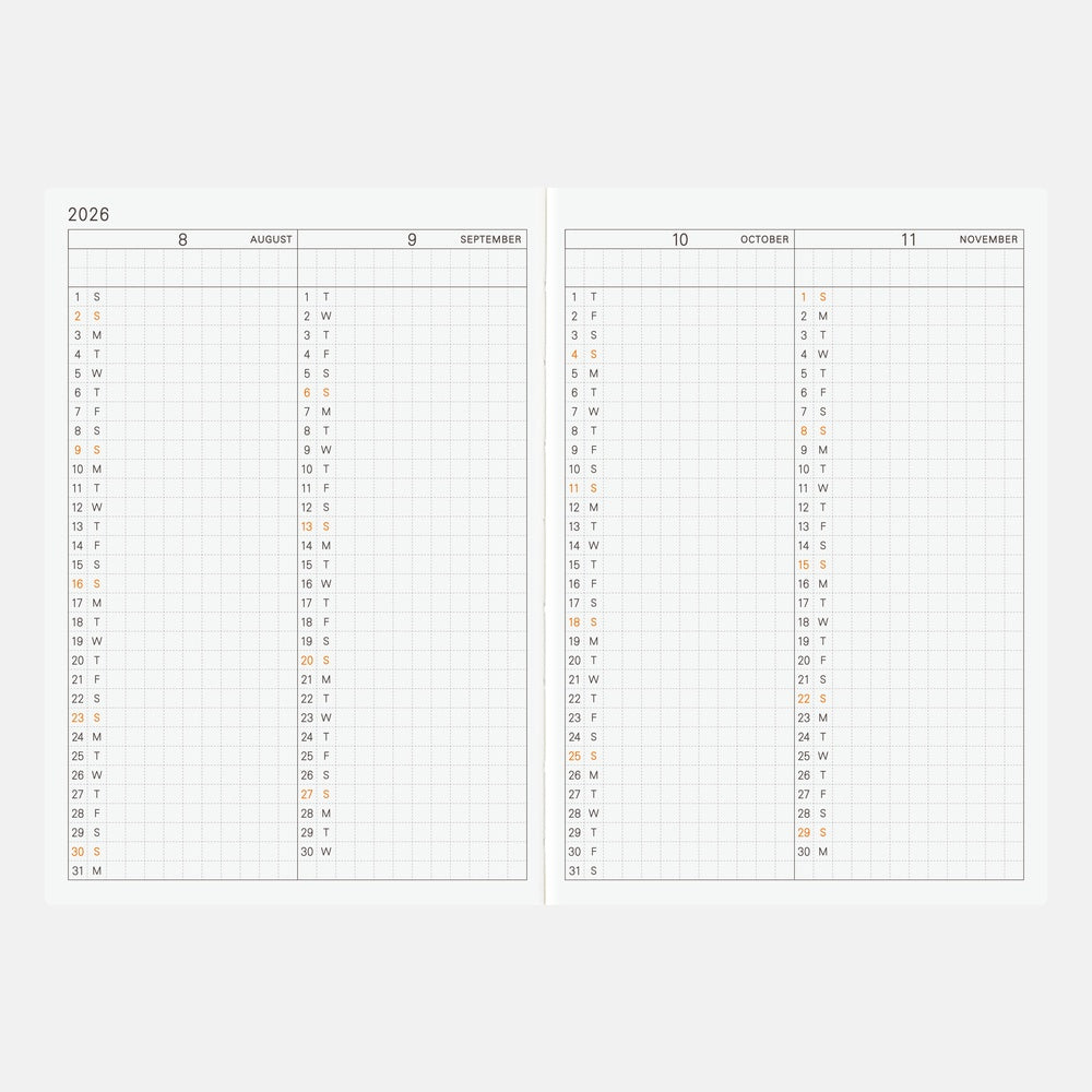 2026 English Planner Book [A6/Jan Start/Mon Start]