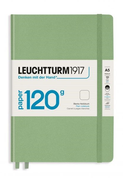 LEUCHTTURM1917 Notebook 120G - A5 Hard Cover Sage Blank