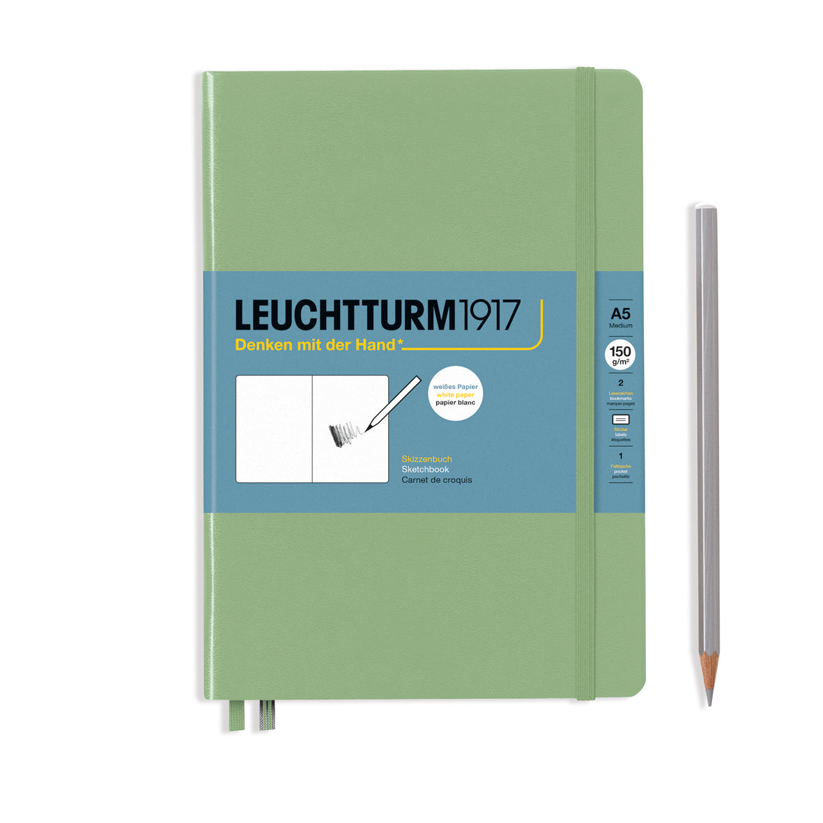Leuchtturm1917 - Skissubók A5 Medium (145 x 210mm) - fagurgræn