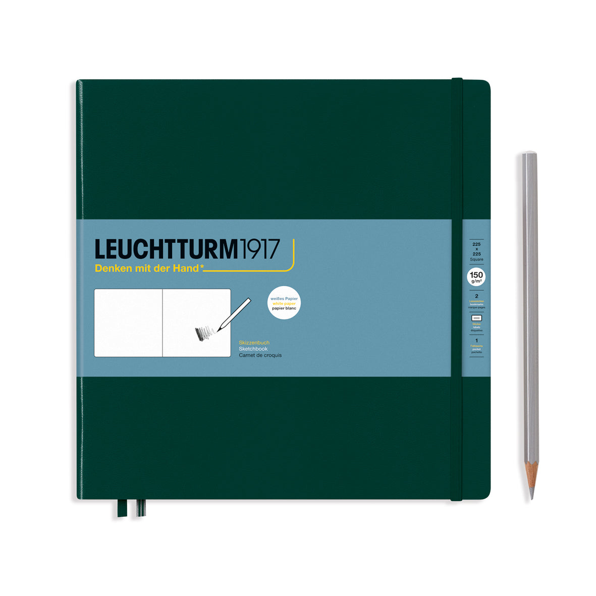 LEUCHTTURM1917 - Skissubók Square (225 x 225mm) - Forest Green