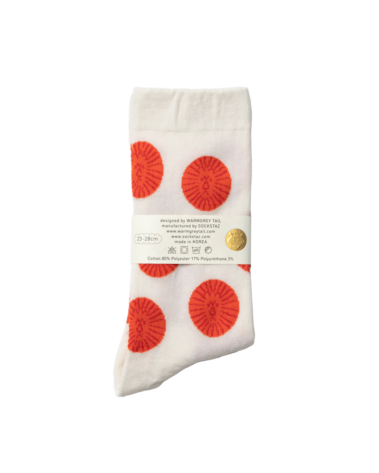 Warmgrey Tail sokkar - lion red
