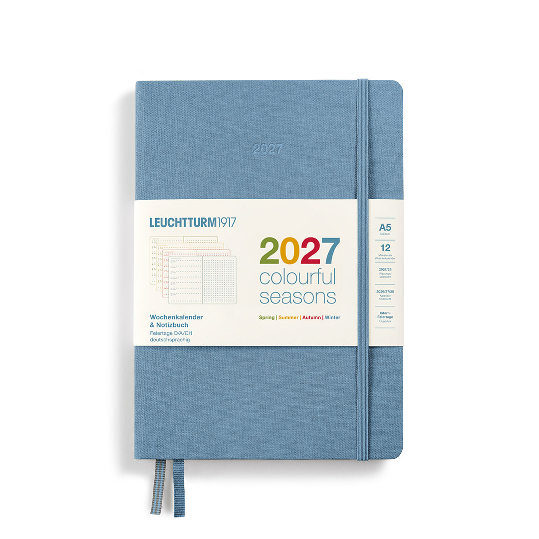 2027 Weekly Planner & Notebook Dotted Medium (A5) Colourful Seasons - Winter