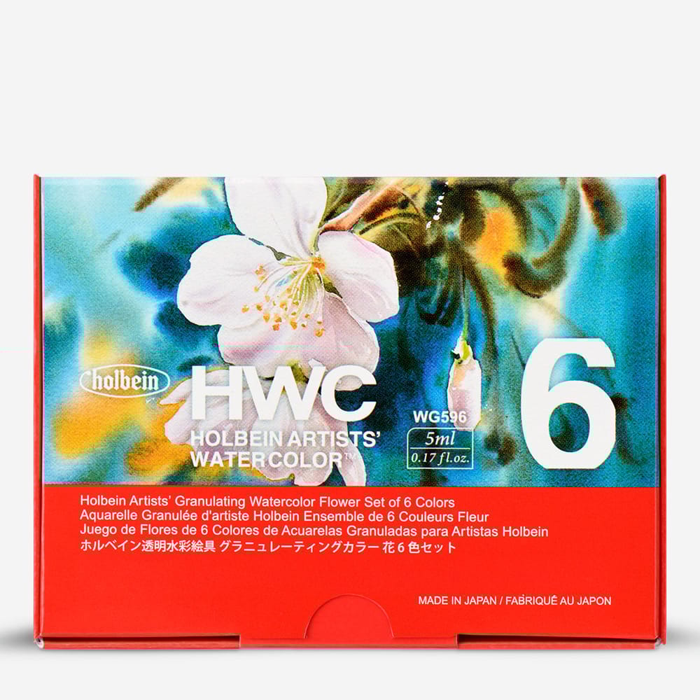 Holbein Artist vatnslitir 6 litir af 5ml túbum - Granulating Flower Set