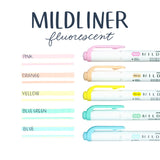 MILDLINER Highlighter - Fluorescent sett með 5 litum