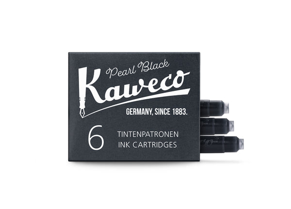 Kaweco stutt blekhylki 6stk - Pearl Black