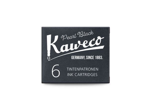 Kaweco stutt blekhylki 6stk - Pearl Black
