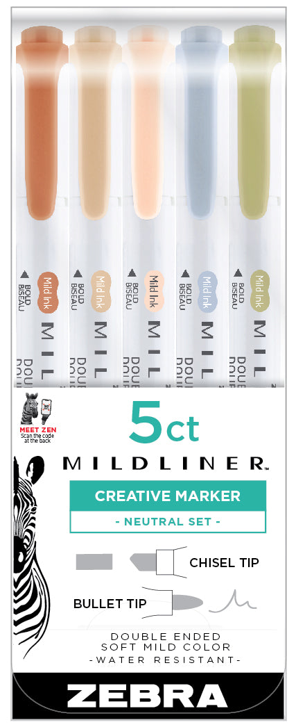 MILDLINER Highlighter - Neutral sett með 5 litum